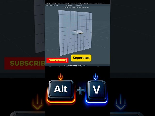 Blender Tip: Rip Fill Shortcut  #shorts #3d #b3d