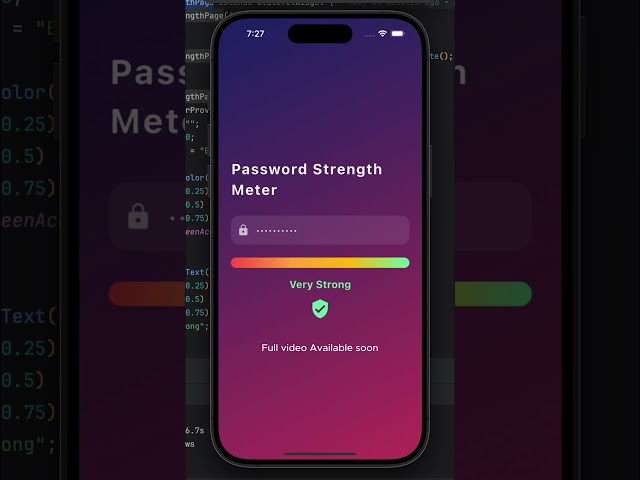 🔥 Flutter Password Strength Meter Animation | Modern UI Design (2025) #shorts