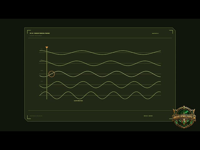 10 Hour Screensaver — Data Visualization of Wave Patterns in a Futuristic Interface Display