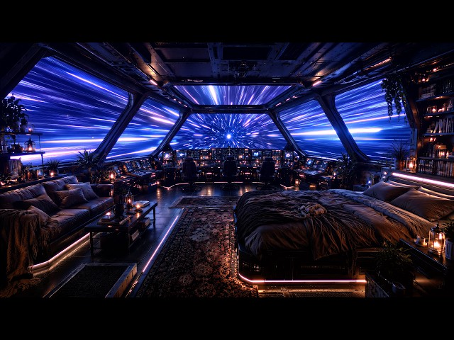 🔴 24/7 LIVE Hyperspace Journey | Cozy Spaceship Bedroom | Deep Sleep Space Ambience