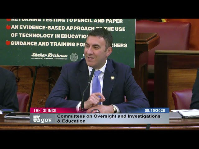 Oversight Hearing on Screen Time in New York City Public Schools (9/15/26)
