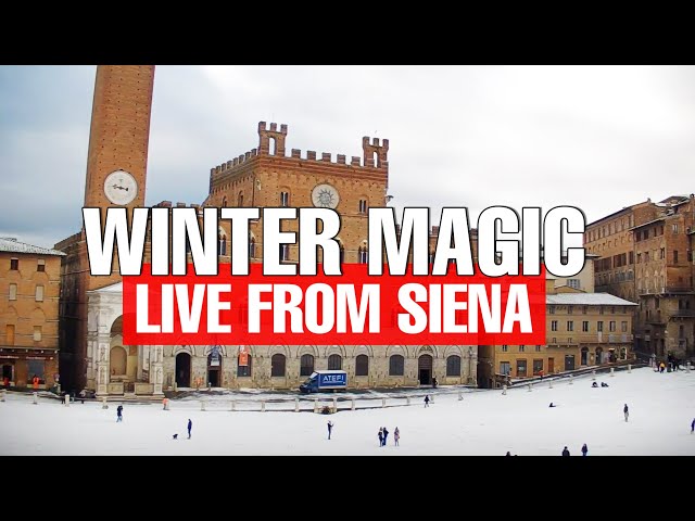 ❄️ Siena Woke Up Snowy — LIVE from Piazza del Campo | SkylineWebcams