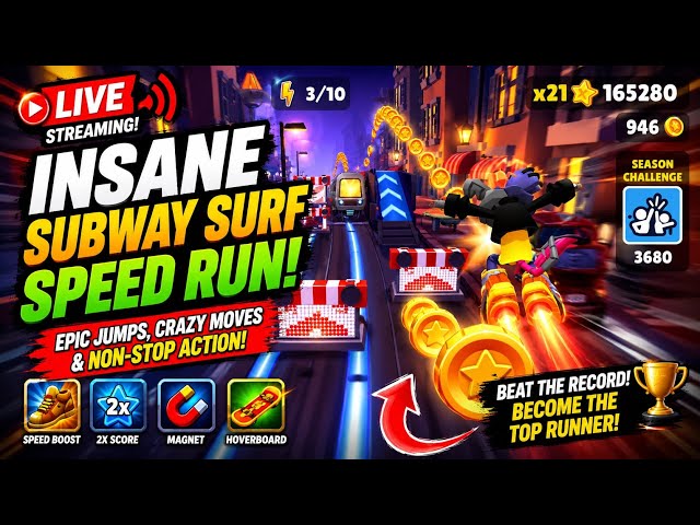 🚆 INSANE SUBWAY SURF SPEED RUN! 🔥 | 165K SCORE & CRAZY COIN RUSH 😱