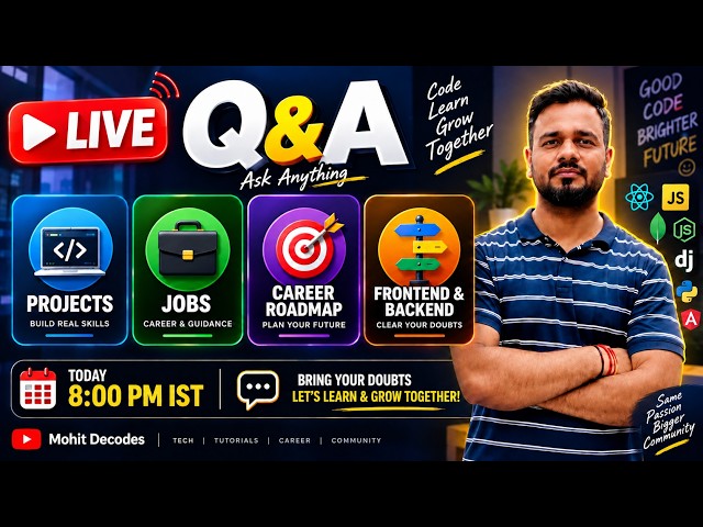 🔴 LIVE Q&A | Roadmap, Projects & Jobs - Frontend and Backend