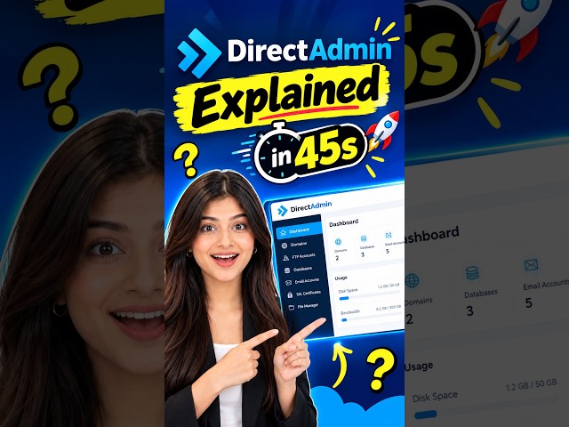 DirectAdmin Explained in 45 Seconds 🚀 | Free Hosting with GoogieHost