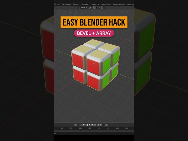 BLENDER HACK: Turn a simple Cube into a Rubik's Cube! 🧊✨