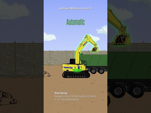 Komatsu next gen PC220LCi-12 intelligent Excavator - AUTO SWING (Unique automatic feature).