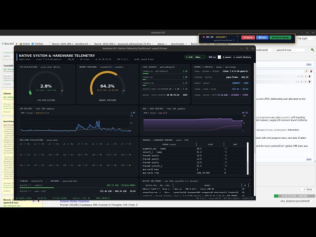 ⚡ Anahata-AGI-1: qwen3.8-max on JAVA-JNA-1 (OS Hardware & System Values Dashboard)
