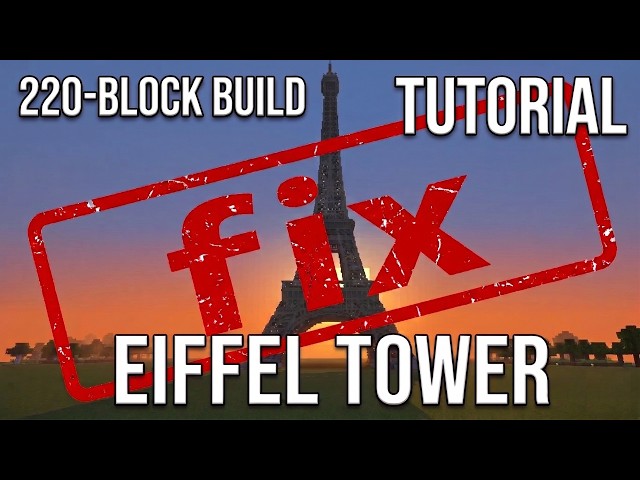 Eiffel Tower Tutorial FIX! (51 vs 53 carpet) - Minecraft