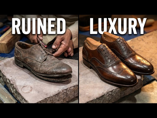 From Ruined to Luxury – Old Brogue Shoes Restored Perfectly