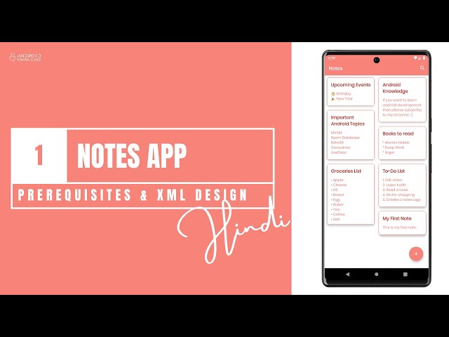 The Notes App in Android Studio | Part 1 | Hindi
