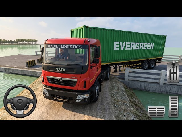 🚛 Tata Singh Container Truck vs Speed Breakers Map 😱 | Indian Traffic Mod BUSSID