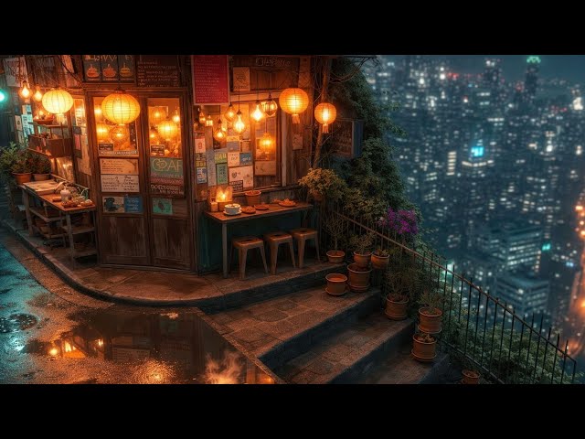 Corner Cafe After Midnight ☕🌧️ | Rainy Lo-Fi for Focus, Study & Sleep (4K)