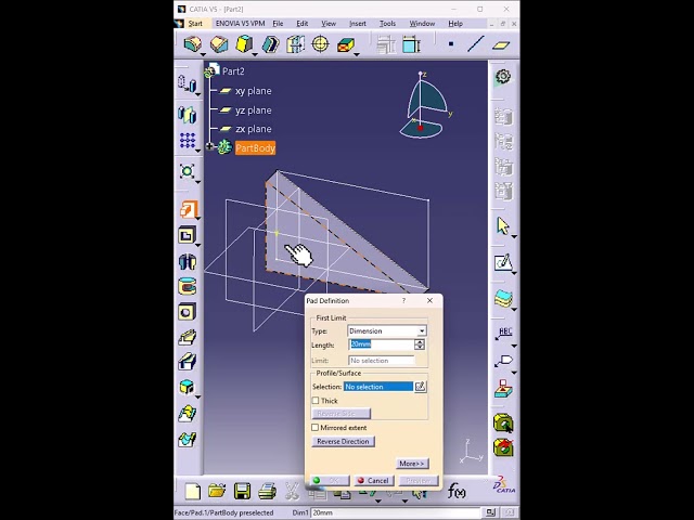 How to Use Pad by Sub-Element in CATIA V5 ⚙️ | Pro Sketch Trick #shorts