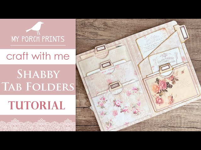 Craft With Me!🤍 Shabby Script Tab Folder 🌸 | My Porch Prints Junk Journal & Crafting Tutorials