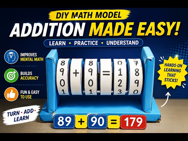 Addition Working Model DIY | School Math Exhibition Idea | Simple Way to Make Addition Model | TLM