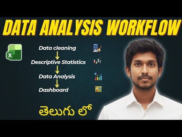 Data Analyst Workflow in Excel (Telugu) | From Data Cleaning to Dashboard