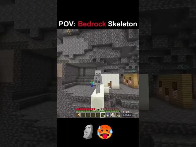 Java vs Bedrock Skeletons🗿🥵 #minecraft #trending #shorts
