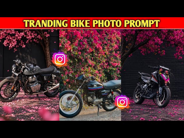 🔥✨Trending BIKE PINK FLOWERS Background Ai Photo Editing In ChatGPT | Pink Flowers Background Prompt