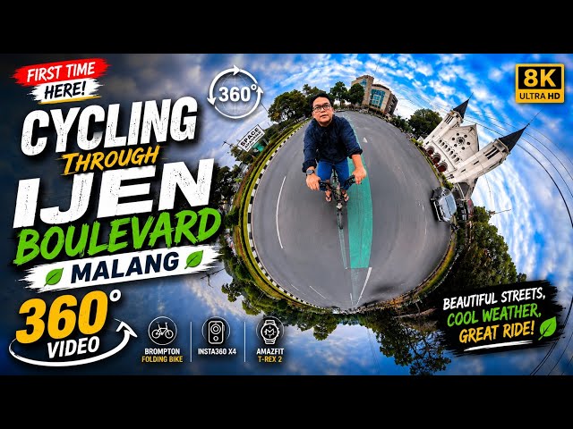 🎥 360° VR 🚴‍♂️ Cycling Through Ijen Boulevard, Malang 🌿 | First Time Here! #Shorts #insta360 #gowes
