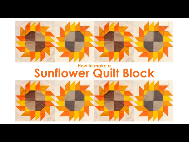 Sew a Little Sunshine 🌻Sunflower Patchwork Quilt Block