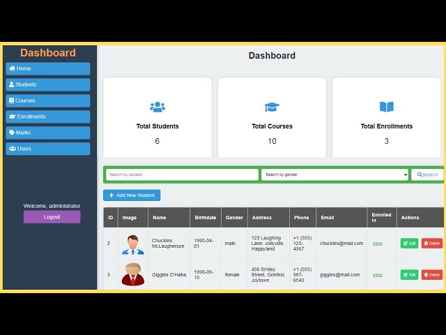 PHP Student Management System Source Code - PHP Web Application With MySQL Database | With Code