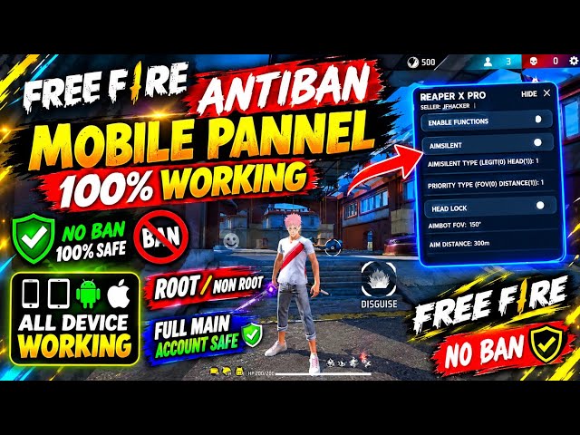 FREE FIRE ANTIBAN MOBILE PANEL 100% WORKING 🔥 ALL DEVICE | ROOT/NON-ROOT | FULL MAIN ACCOUNT SAFE