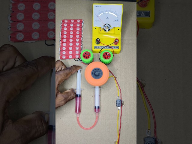Ten LED Light & Analog Moving Coil Powering From Hydraulic Braking Energy System • Dc Motor #project