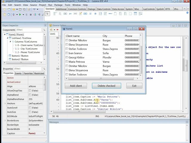 Lesson 13 from my new book Introduction to Lazarus IDE Part III. 4. TListView – practical example