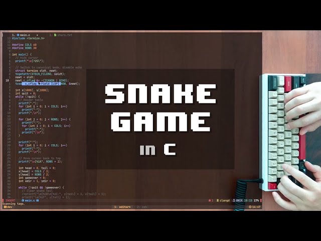 ASMR Programming: Snake Game, C - No Talking