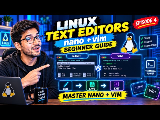 Linux Text Editors for Beginners | nano & vim Explained (Episode 4)