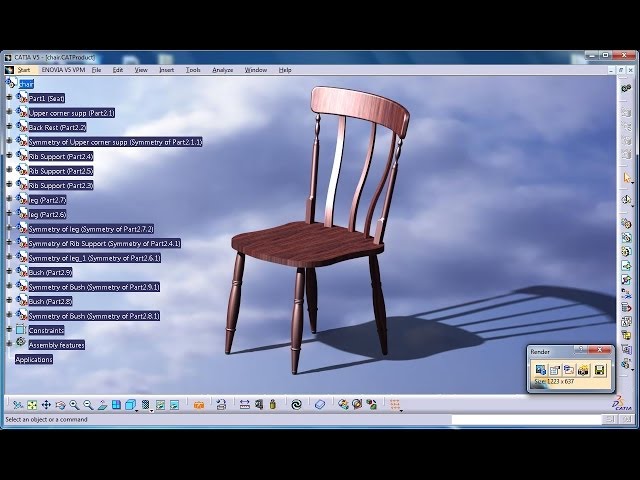 Catia V5 Tutorial|How to design a Chair P2|Furniture & Product Design