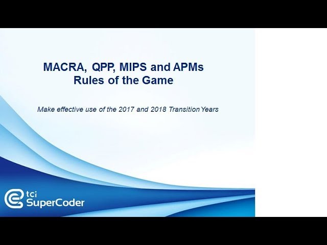 MACRA, QPP, MIPS and APMs Rules of the Game
