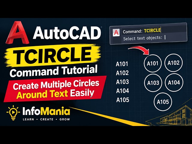AutoCAD TCIRCLE Command Tutorial | Create Multiple Circles Around Text Easily