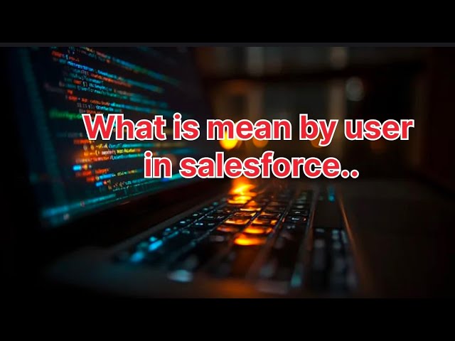 User in a Salesforce | Learn with GCloudUp Lntd