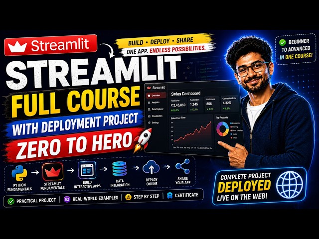 Streamlit Full Course with Deployment Project | Zero to Hero | TTIDA