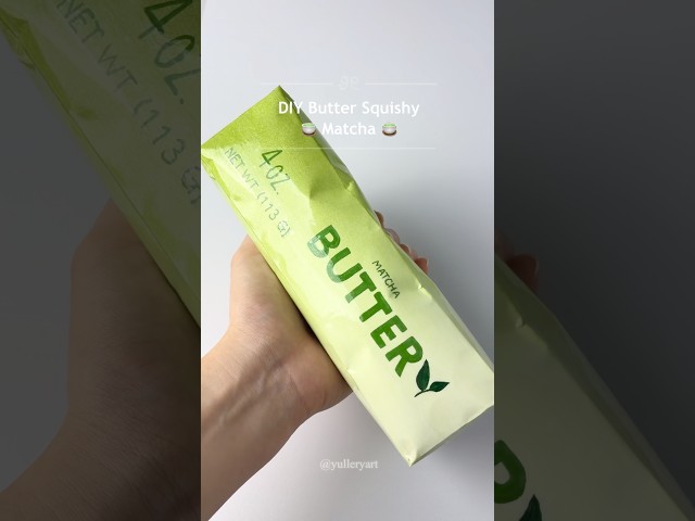 DIY Matcha Butter Squishy🍵 #yulleryart #diy #squishy #craft