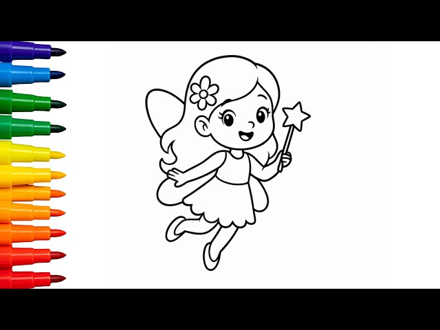 👼🎨 Easy Angel Drawing, Coloring Tutorial for Kids & Toddlers | Step-by-Step Guide | Let's Learn |