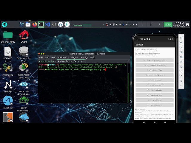 Android Backup Analysis - Extracting Data from Non-Rooted Devices (VulnLab, AndroidStudio, ADB, ABE)