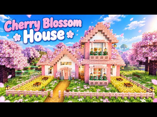 Minecraft: Cherry Blossom🌸 House🏡 | Step-by-step Tutorial ⛏️⚒️