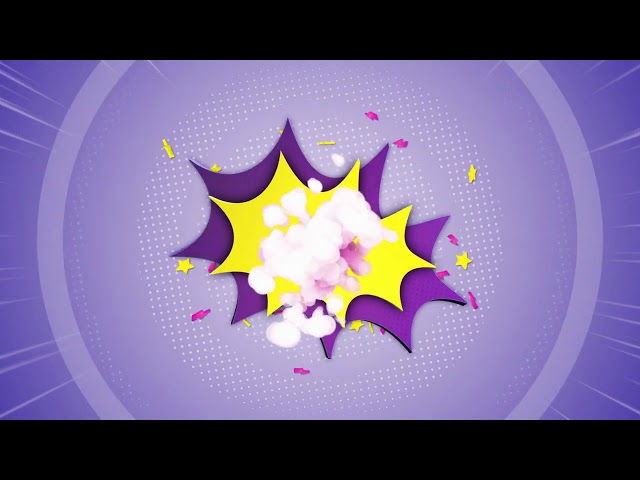 1 one number comic animation loop 4k