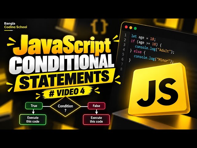 Conditional Statements in JavaScript | if, else, else if & switch #Video4