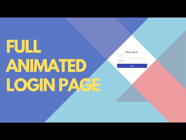 Animated Login Form Full Page Using Only CSS & HTML