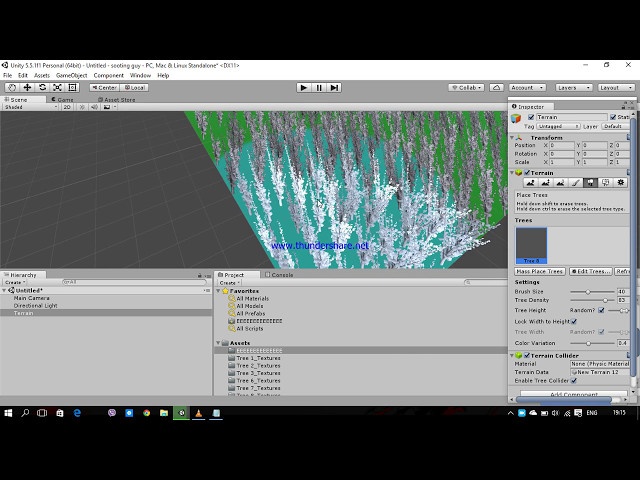 How to assign(make) tree in unity to make game.