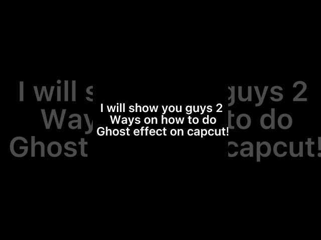 Tutorial on how to do ghost effect on capcut! 🙆‍♀️💜