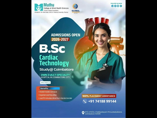 B.Sc Cardiac Technology Study at Muthu College of Allied Health Sciences #bsccourses #cardiac #viral