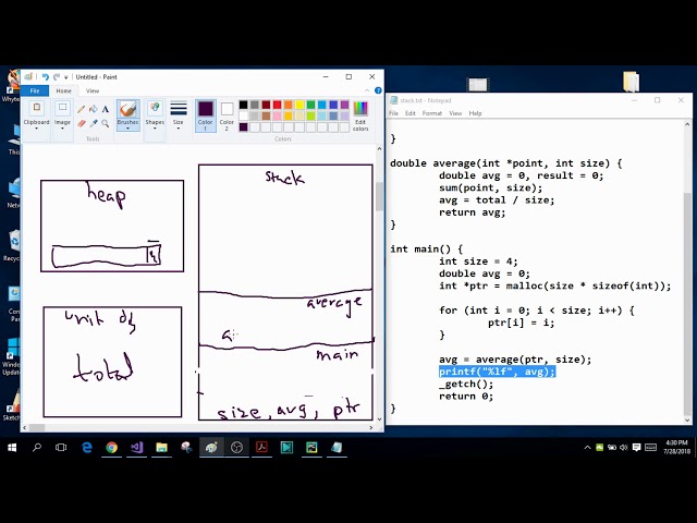 C Programming! Memory layout of an Example Program