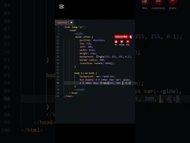 From Basic to Realistic Light Bulb 💡 #coding #buildinpublic