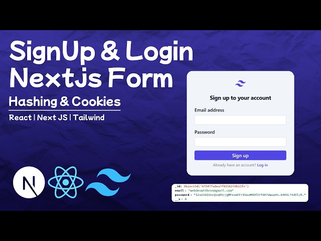 Build A Full Stack Next.js Signup & Login Form With Hashing & Cookies
