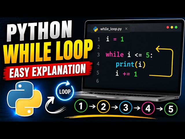 Python While Loop Explained Simply | Python Tutorial for Beginners 🐍